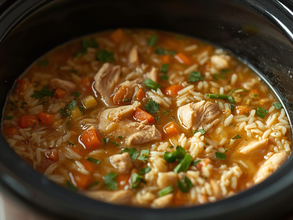 slow cooker chicken rice soup - Detail or variation