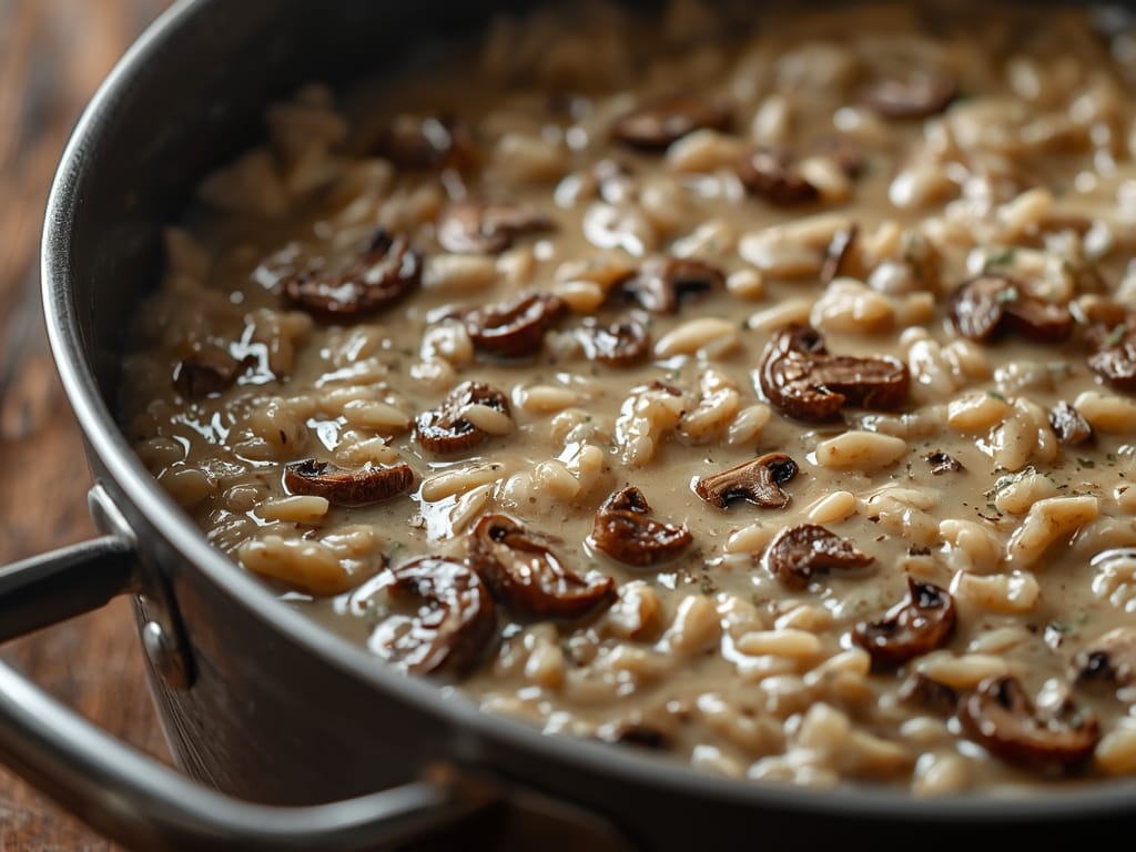 creamy mushroom risotto - Detail or variation