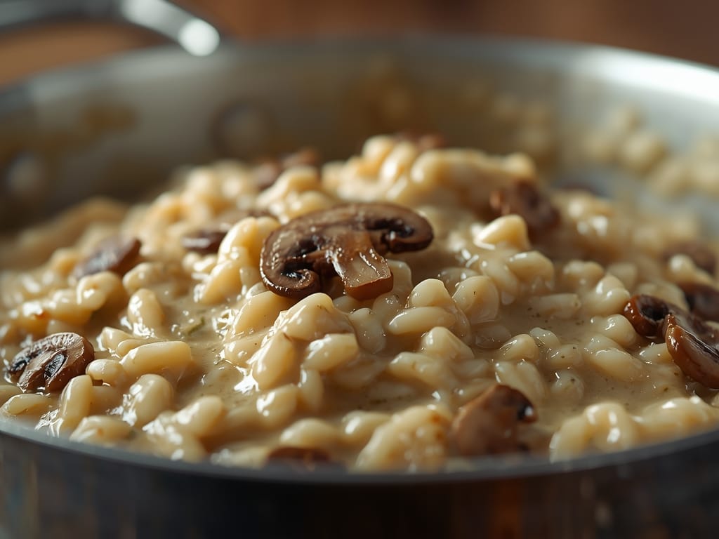 creamy mushroom risotto - Detail or variation
