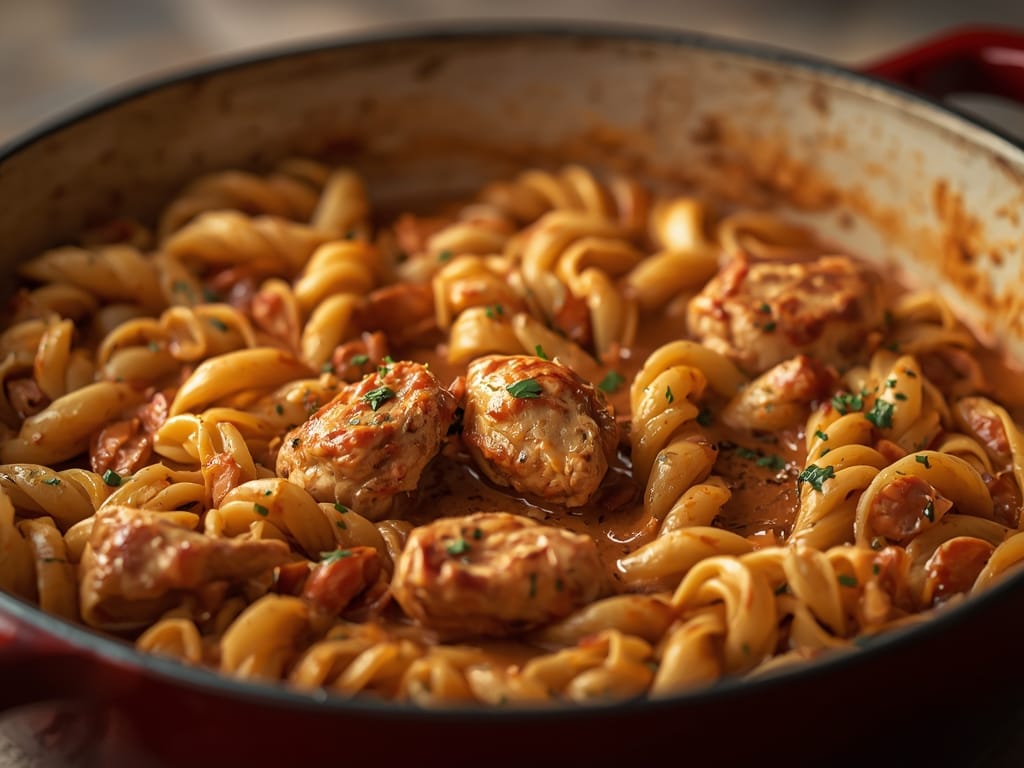 spicy creamy chicken pasta - Detail or variation