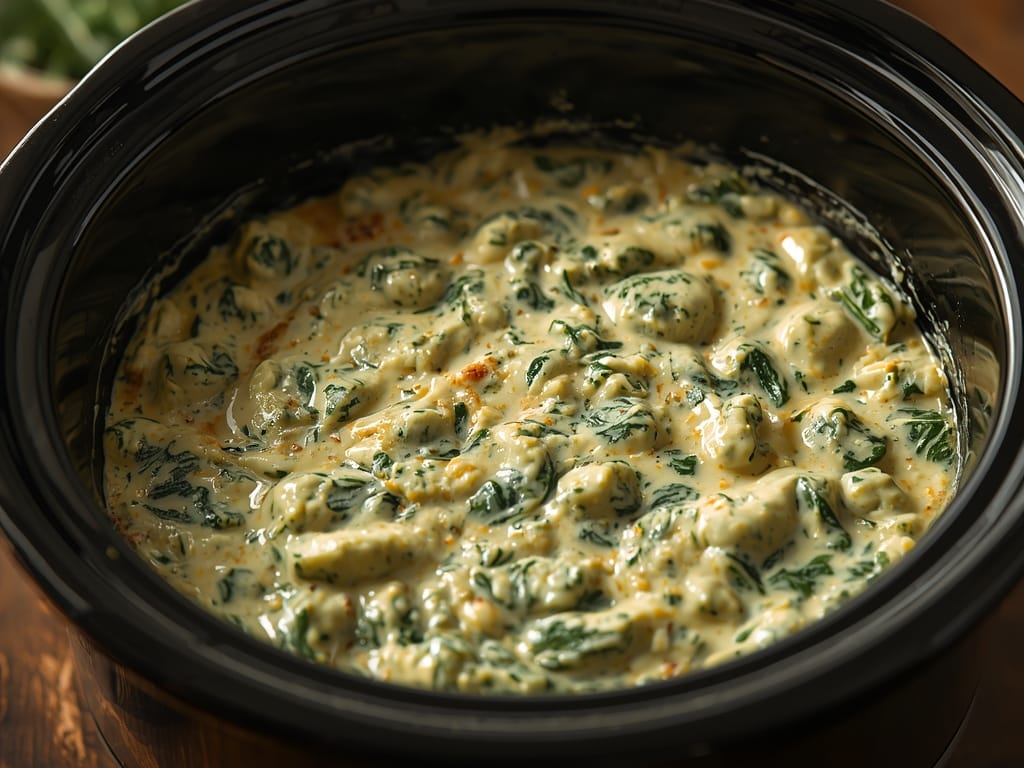 crockpot spinach artichoke dip - Detail or variation