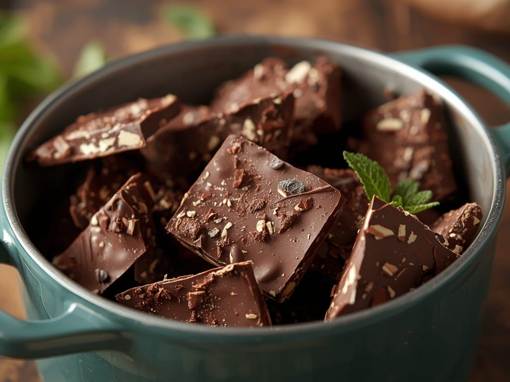 mint chocolate bark - Detail or variation