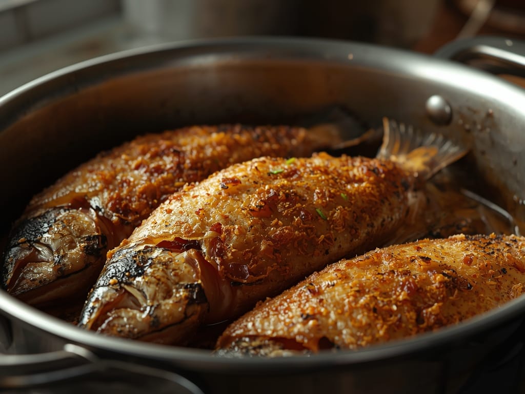 crispy whole fried fish - Detail or variation