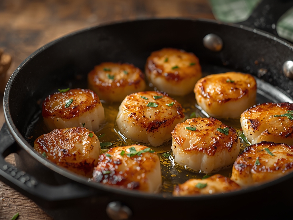 butter seared scallops - Detail or variation