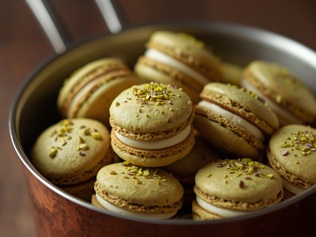 pistachio french macarons - Detail or variation