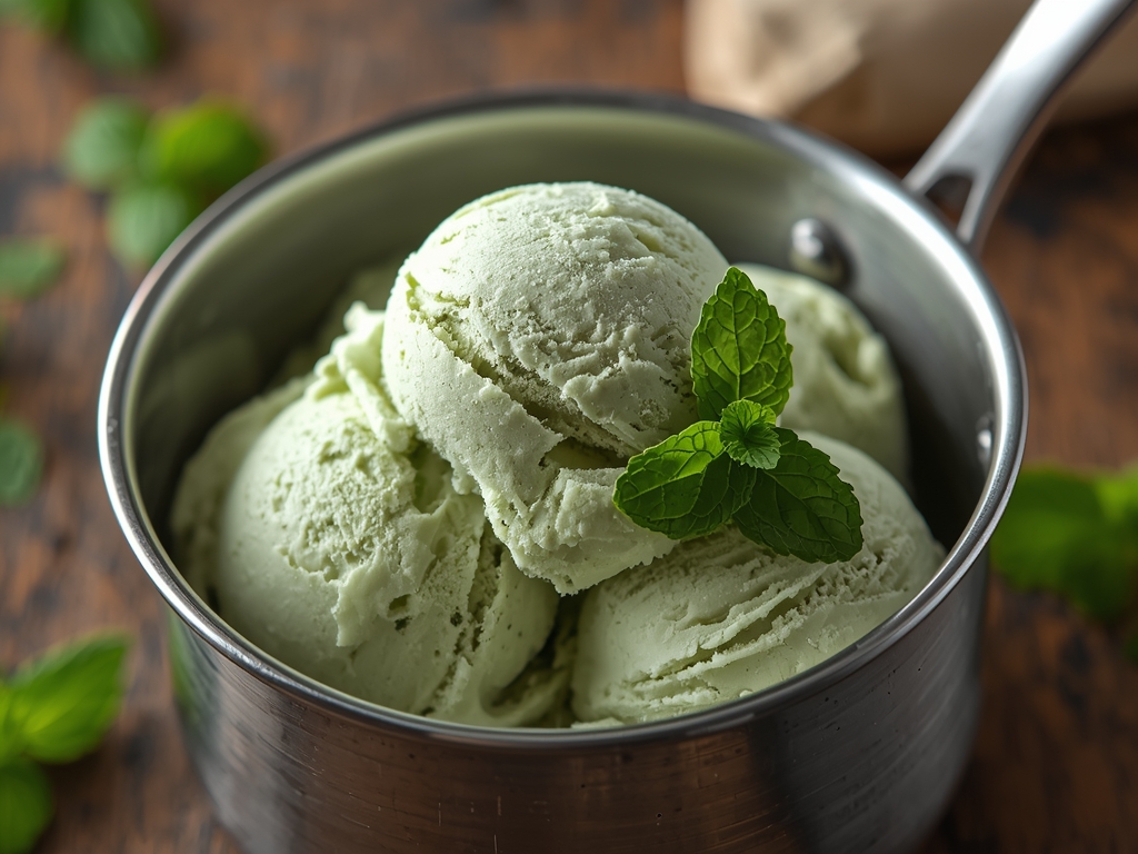 vegan keto mint ice cream - Detail or variation
