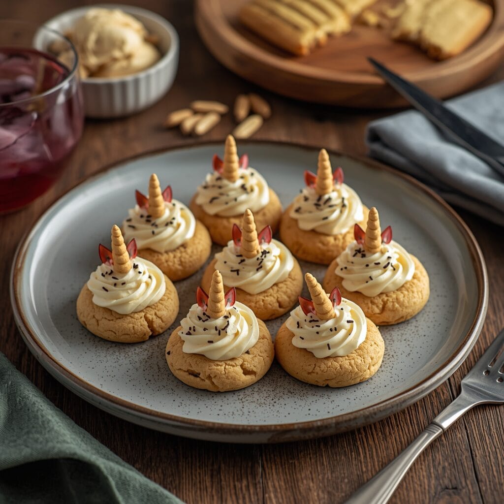Magical unicorn cookies decorated with colorful royal icing and sprinkles