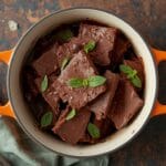 Mint chocolate bark made with dark chocolate and crushed peppermint candies