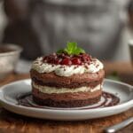 Layered mint chocolate dessert with Oreo crust, mint pudding, whipped cream, and chocolate ganache