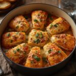 Garlic parmesan bread sliced and baked until golden with melted butter and herbs