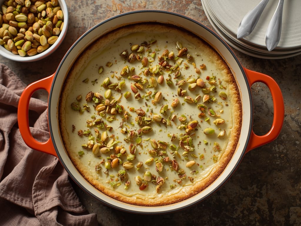 No bake pistachio cheesecake with creamy filling and pistachio topping