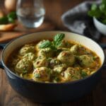 Green party snack ideas with spinach and artichoke dip and fresh vegetables