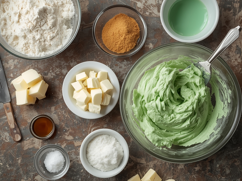 festive green tarts - Process or ingredients