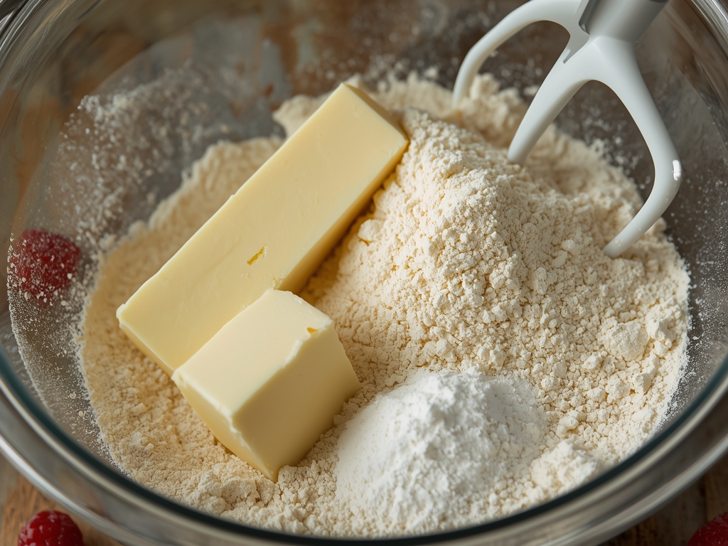 vanilla raspberry layer cake - Process or ingredients