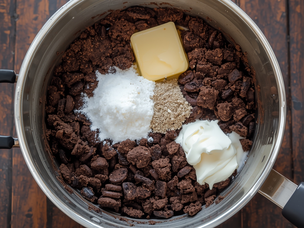 mint chocolate cream pie - Process or ingredients