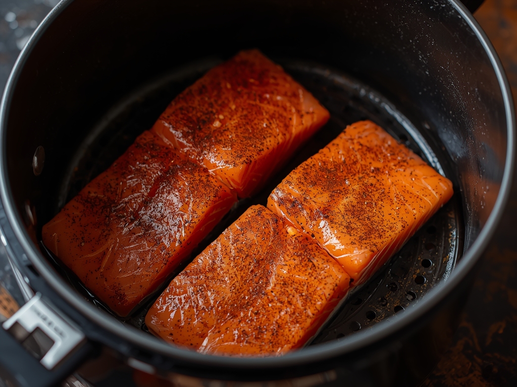crispy air fryer salmon - Process or ingredients