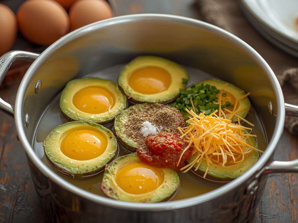 baked avocado egg cups - Process or ingredients