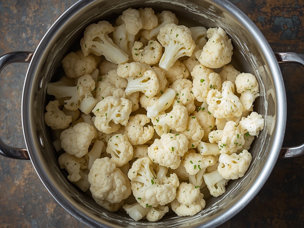 creamy cauliflower purée - Process or ingredients