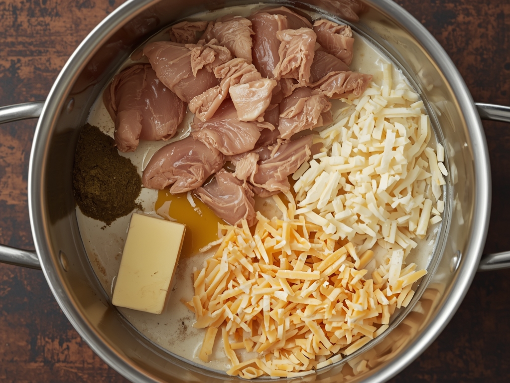 creamy white chicken enchiladas - Process or ingredients