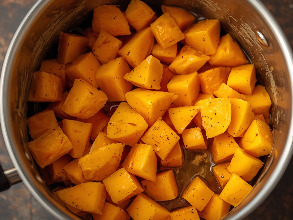 creamy butternut pasta sauce - Process or ingredients