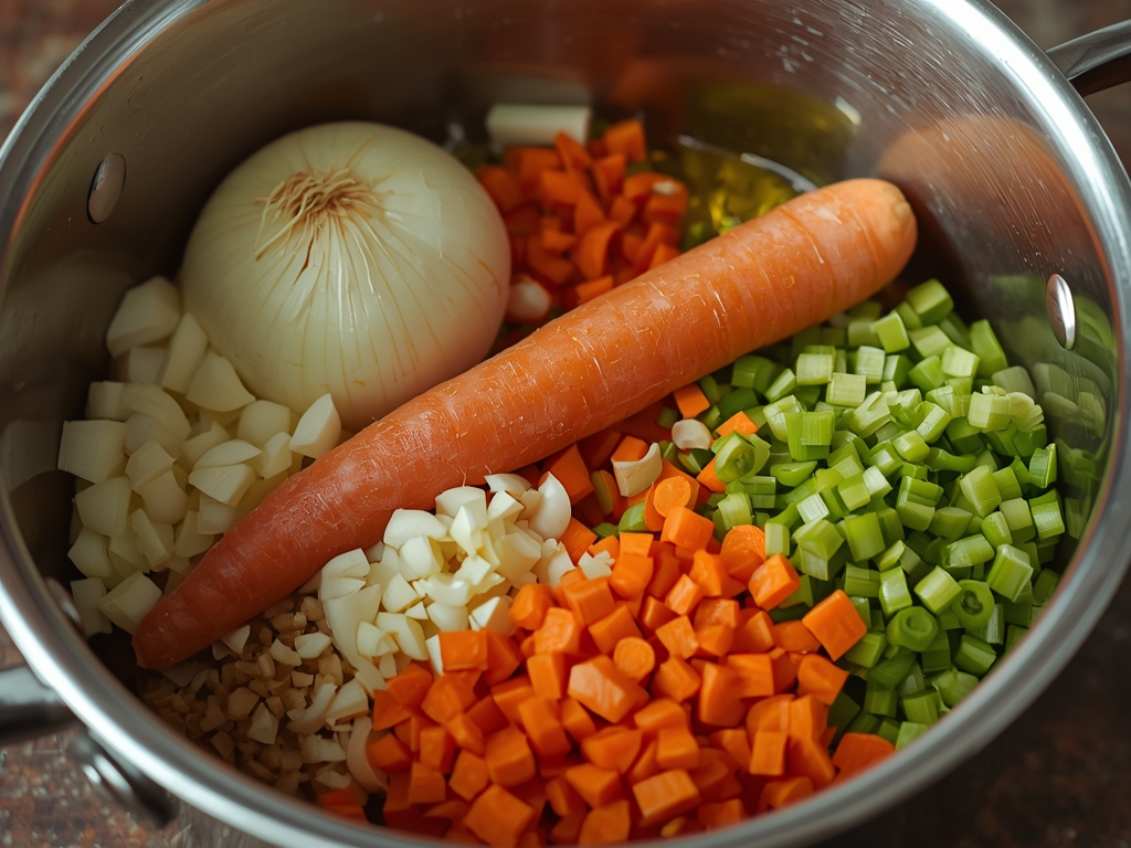 homemade vegetable soup - Process or ingredients