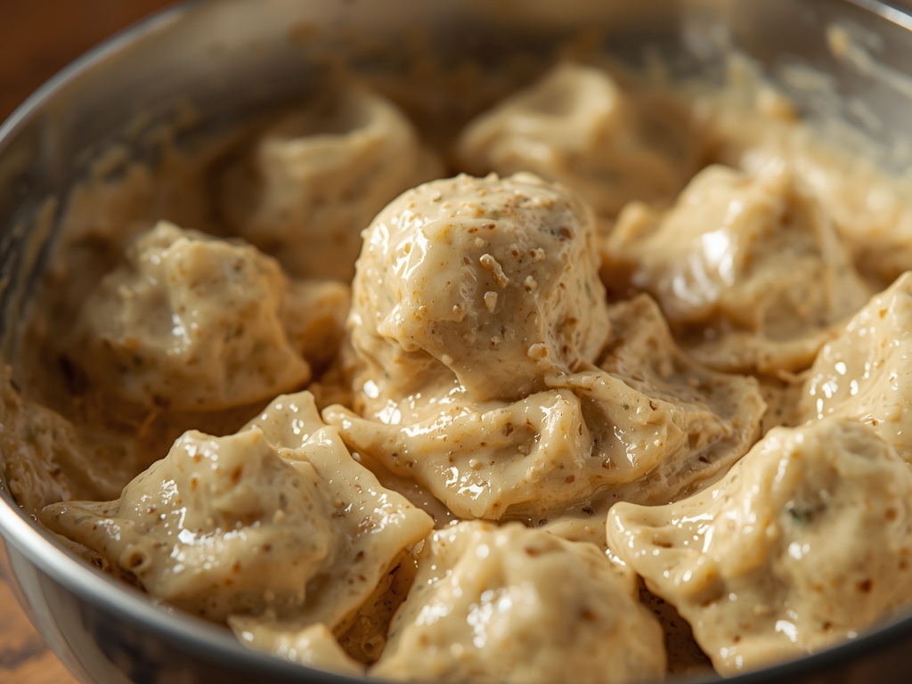 creamy chicken dumplings - Detail or variation