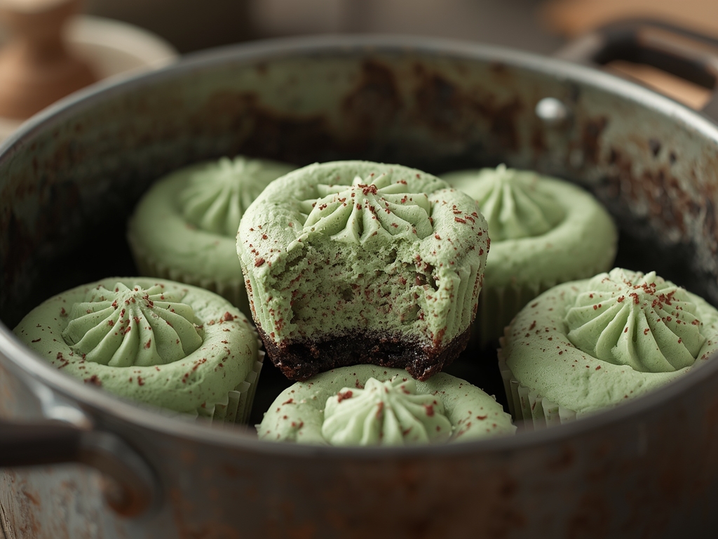 mint chocolate mini cheesecakes - Detail or variation