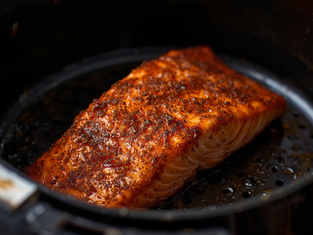 crispy air fryer salmon - Detail or variation