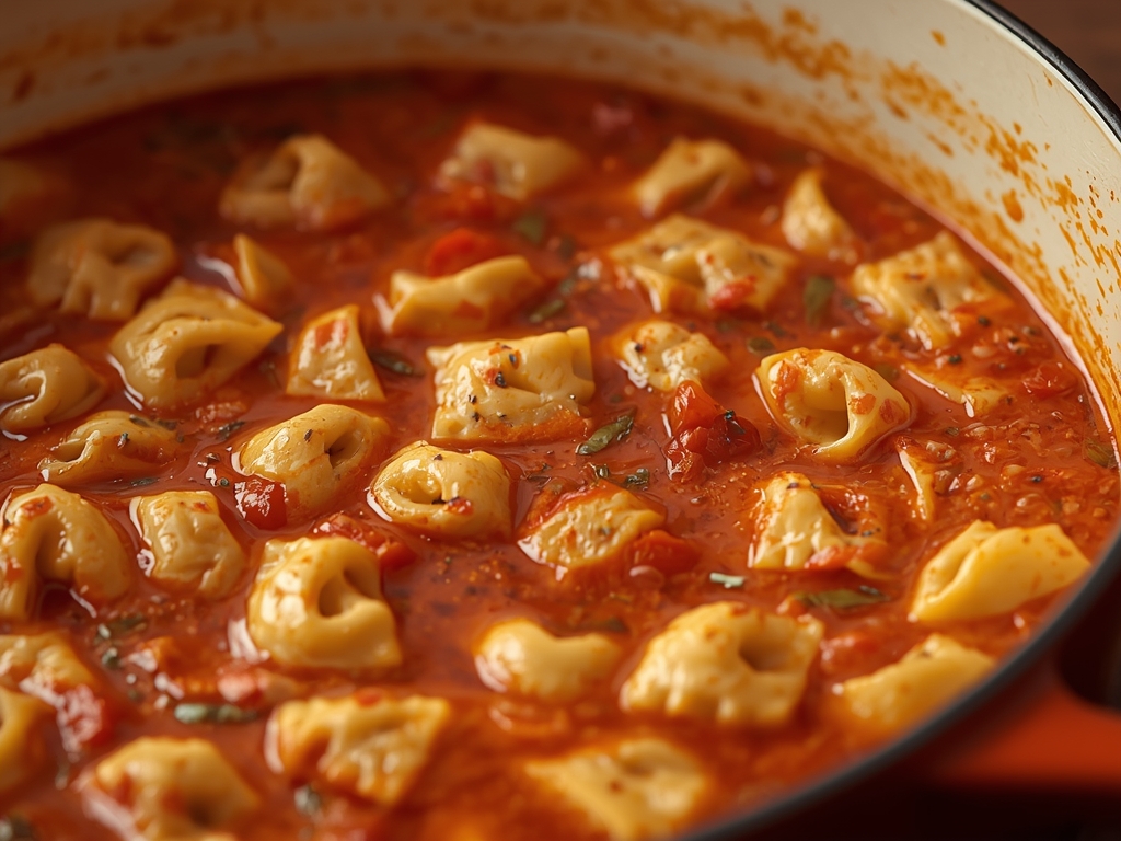 creamy tomato tortellini soup - Detail or variation