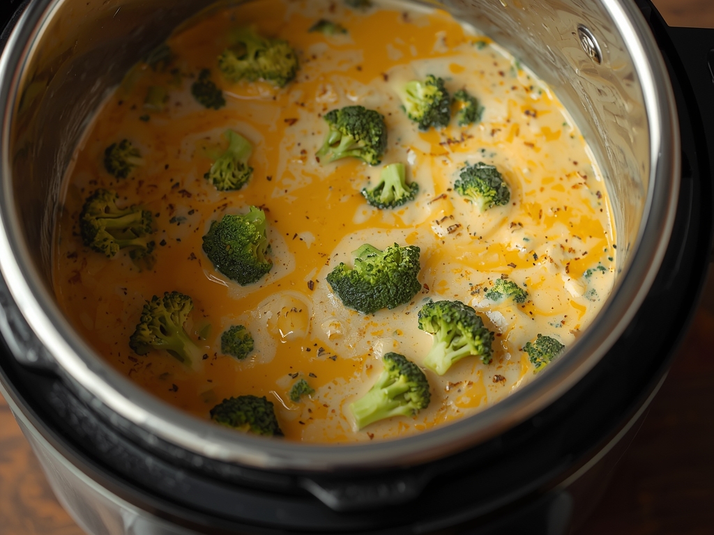 pressure cooker broccoli cheese soup - Detail or variation