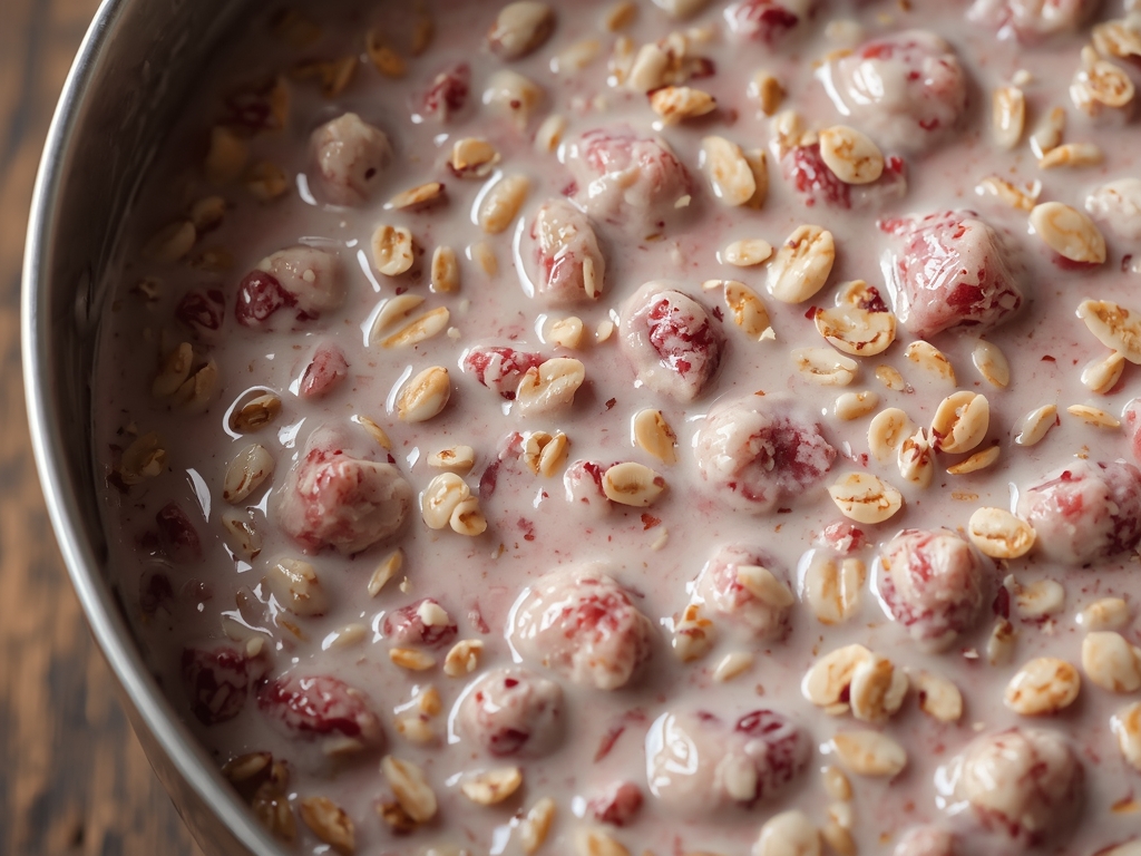 strawberry cream overnight oats - Detail or variation