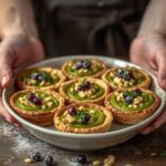 Festive green tarts with creamy filling and buttery shortbread crust for St. Patrick’s Day