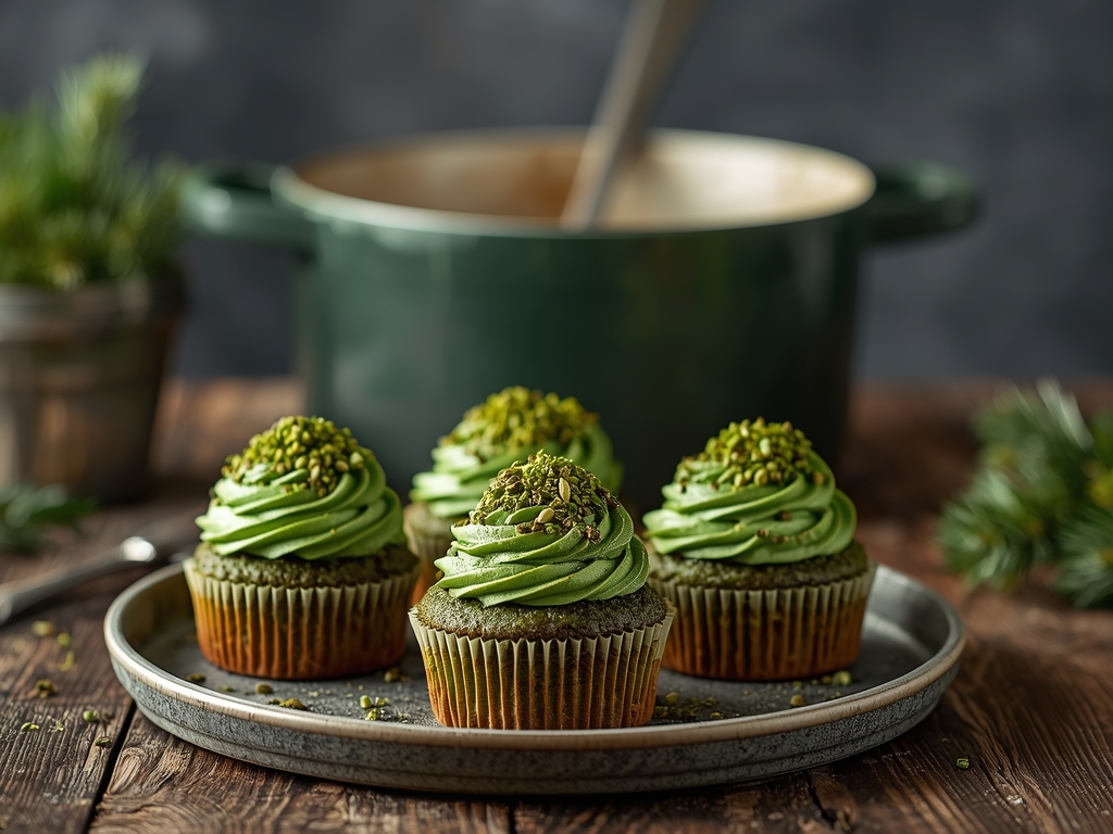 Festive green cupcakes with vanilla buttercream and St Patrick’s Day sprinkles