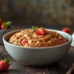 Moist strawberry quick bread loaf made with fresh strawberries
