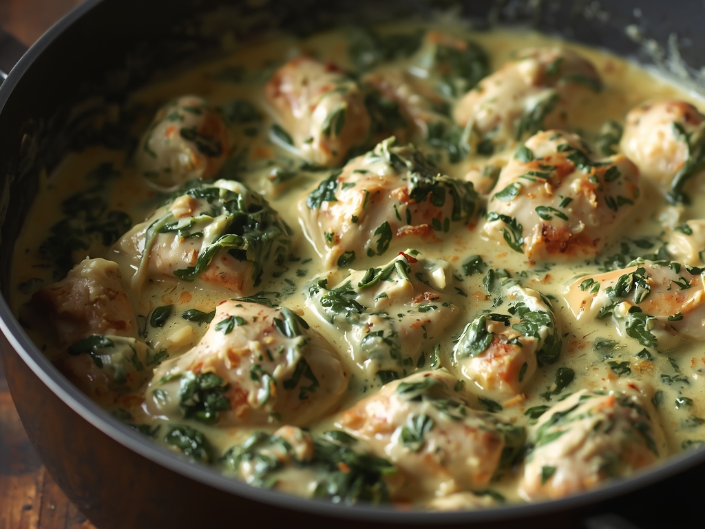 creamy spinach artichoke chicken - Detail or variation