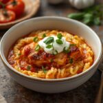 Chicken parm cottage cheese bowl with tomato sauce mozzarella and basil