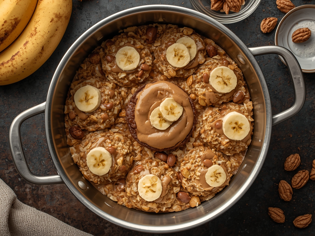 Peanut butter banana oatmeal cups baked in muffin tin