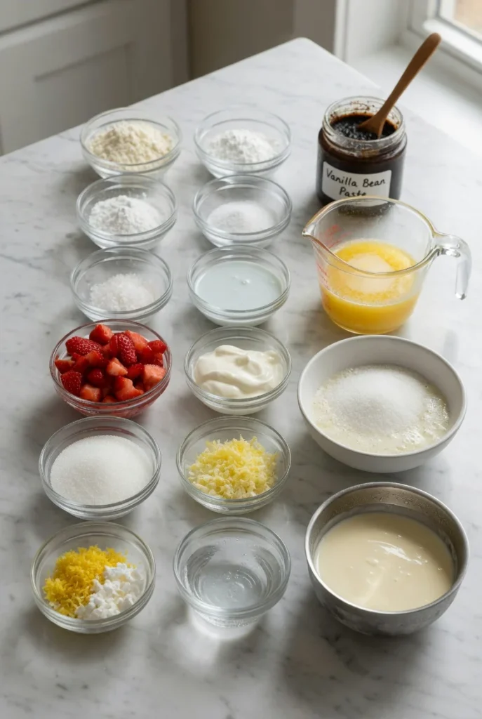 Ingridient strawberry shortcake cupcakes
