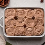 Chai cinnamon rolls golden gooey cream cheese frosting