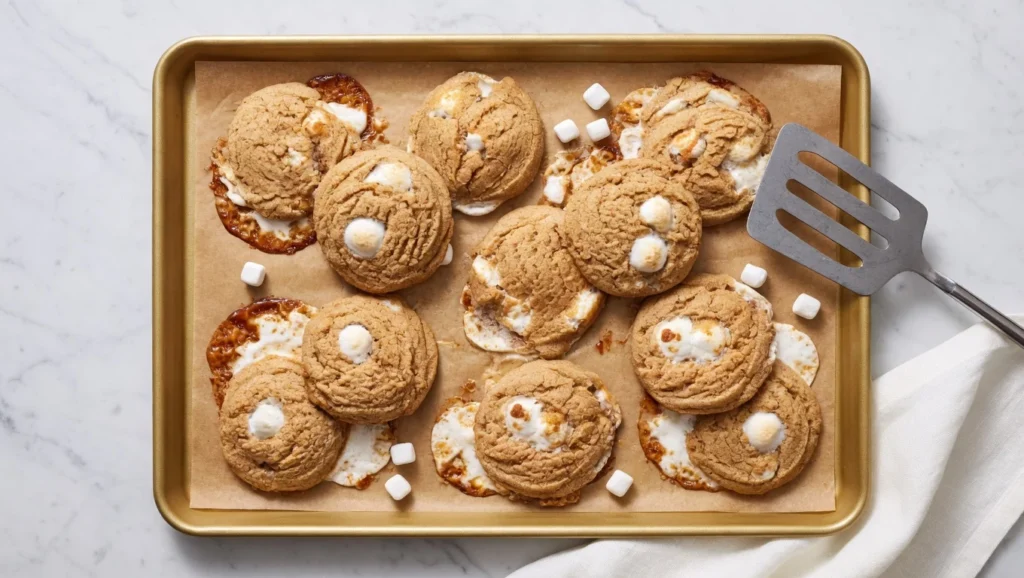 Gluten-free peanut butter marshmallow cookies plate