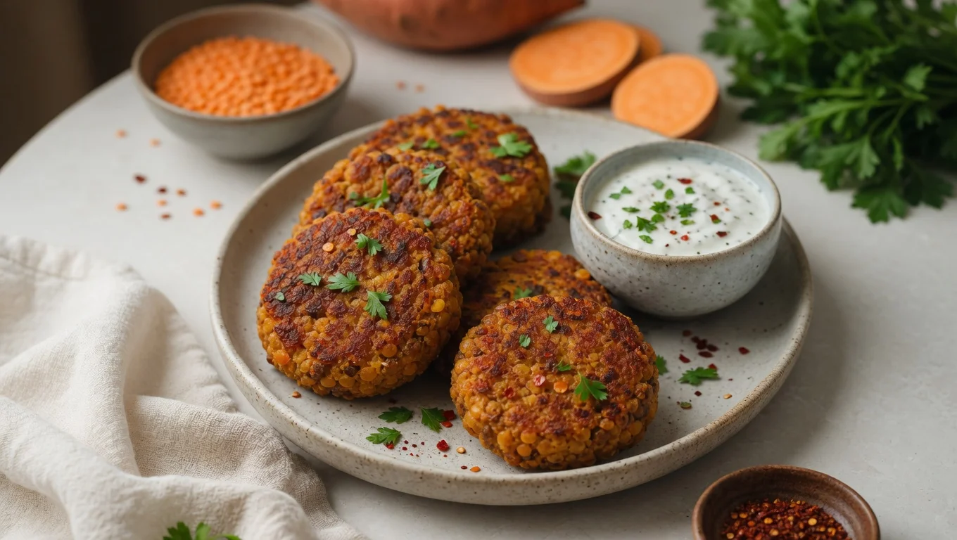 Healthy Sweet Potato Lentil Patties