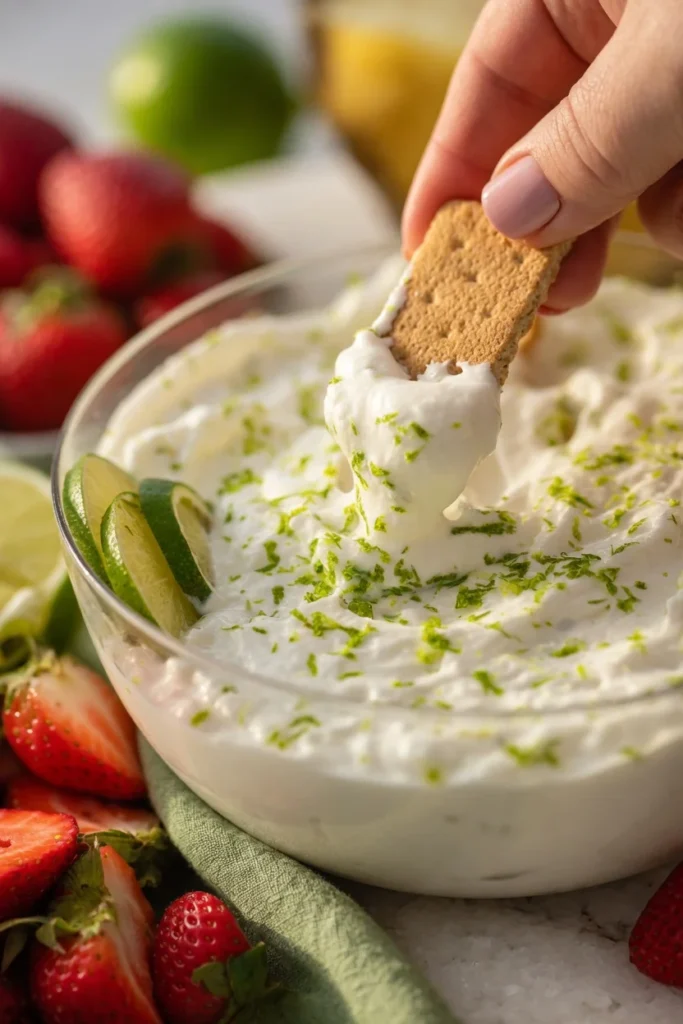 Key lime pie fruit dip Pinterest vertical summer party