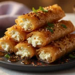 Feta rolls chili honey drizzle golden phyllo platter
