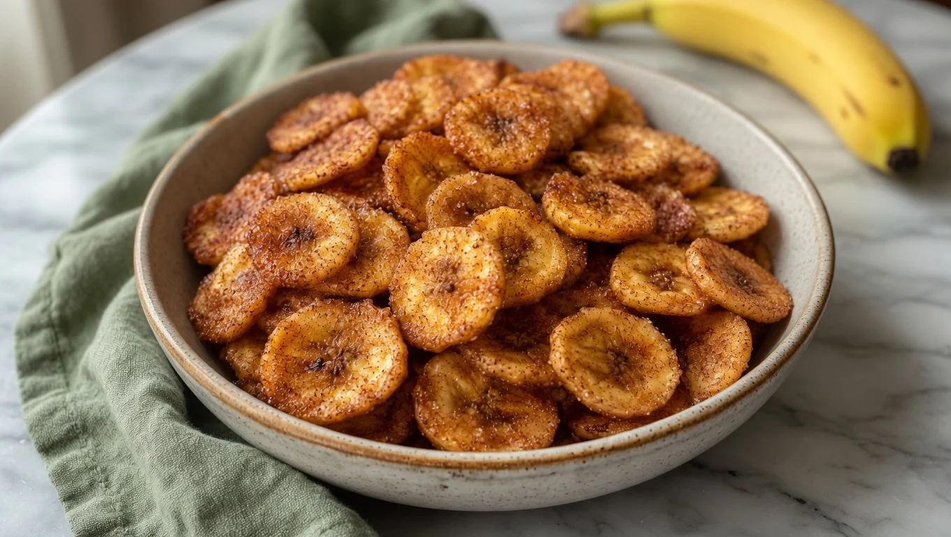 Cinnamon Sugar Air Fryer Banana Chips