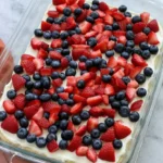 Berries cream bars sugar cookie frosting closeup layer