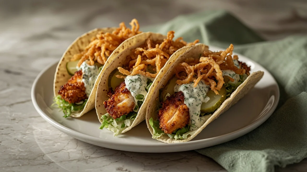 Dill Pickle Ranch Smash Chicken Tacos