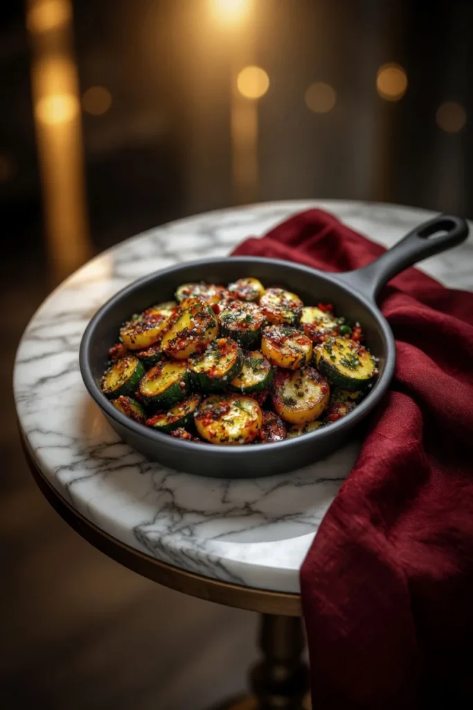  Zucchini squash melted parmesan garlic closeup vegetables