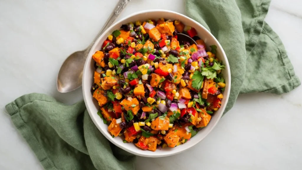 Roasted Sweet Potato Black Bean Salad