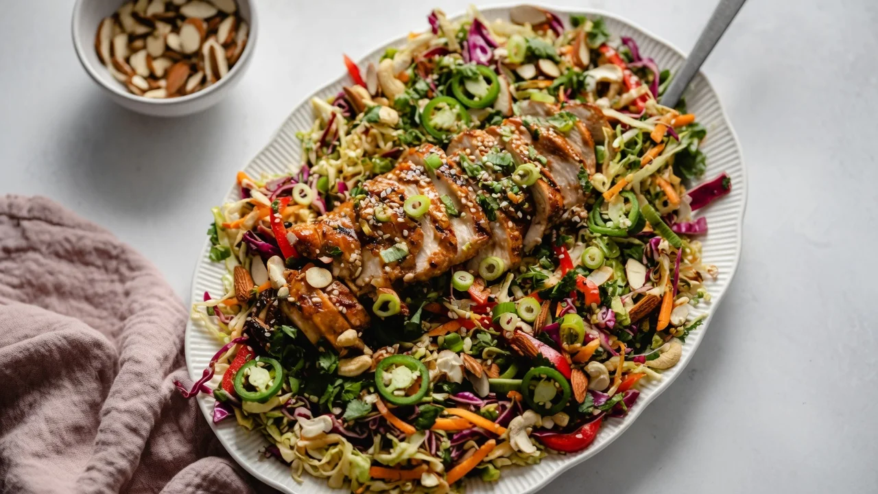 Sesame Chicken Cabbage Crunch Salad