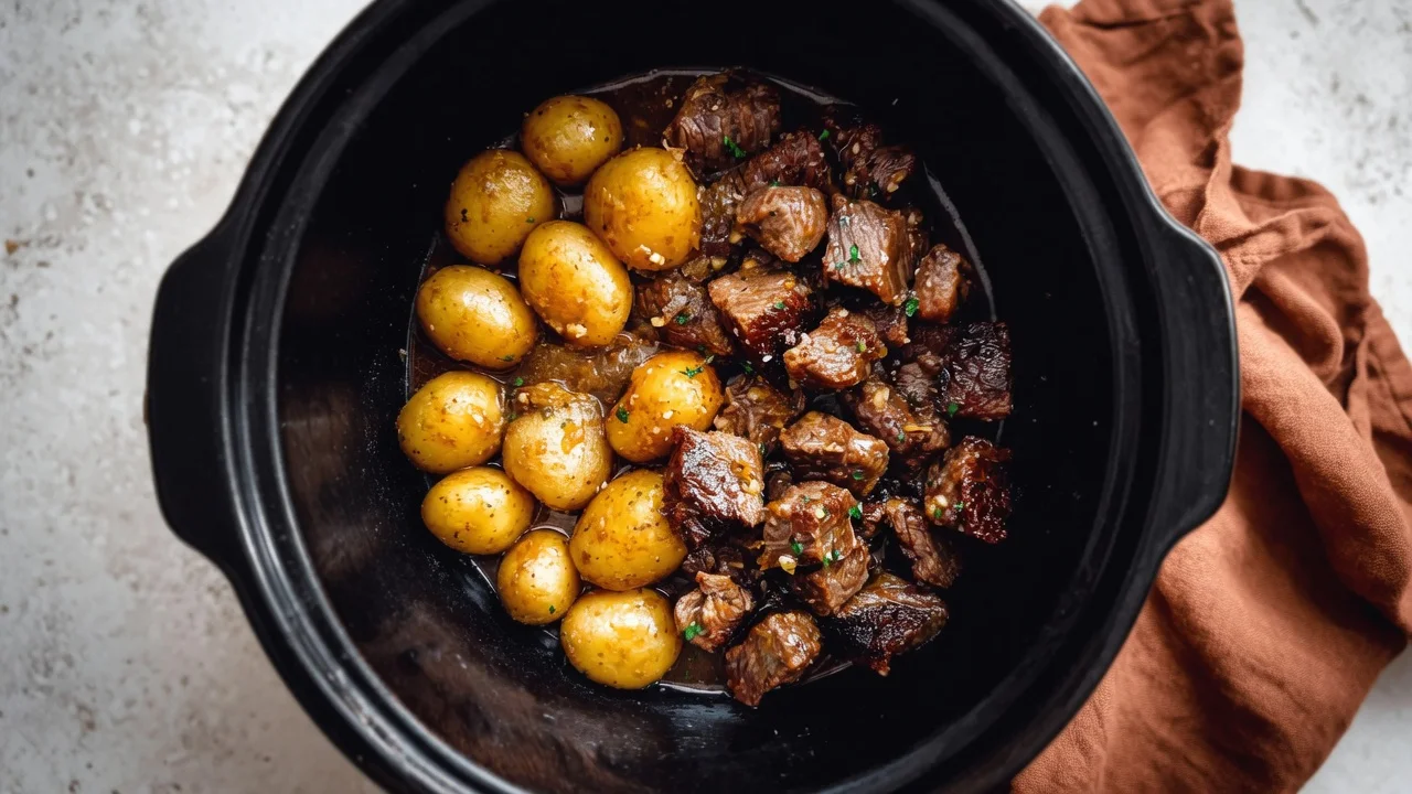 Slow Cooker Garlic Butter Beef Bites